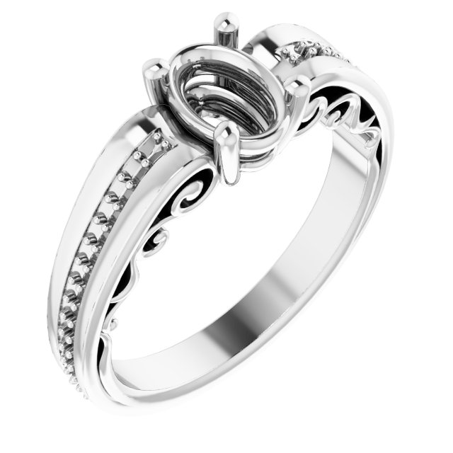 Accented Sculptural Engagement Ring