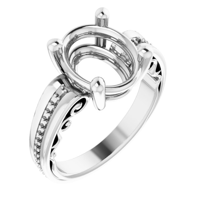 Accented Sculptural Engagement Ring