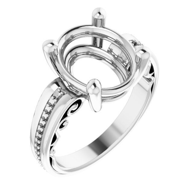 Accented Sculptural Engagement Ring
