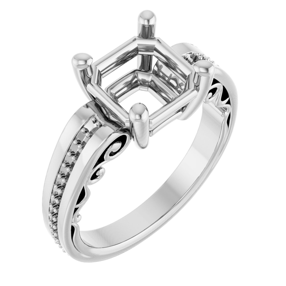 Accented Sculptural Engagement Ring