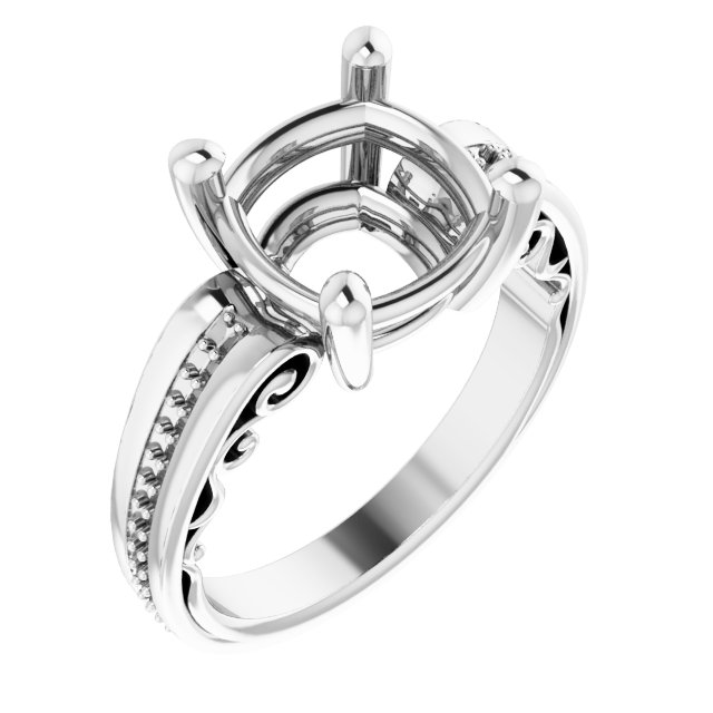 Accented Sculptural Engagement Ring