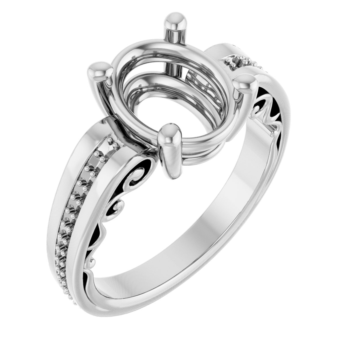 Accented Sculptural Engagement Ring