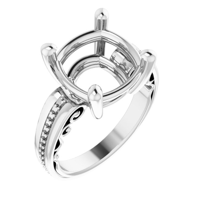 Accented Sculptural Engagement Ring