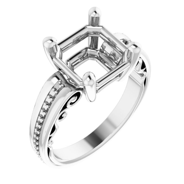 Accented Sculptural Engagement Ring