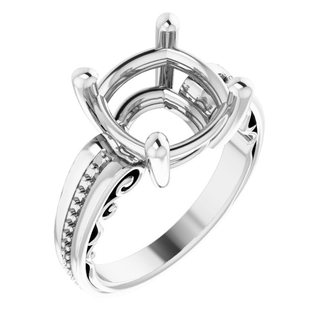 Accented Sculptural Engagement Ring