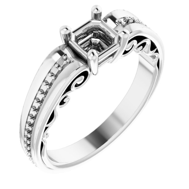 Accented Sculptural Engagement Ring