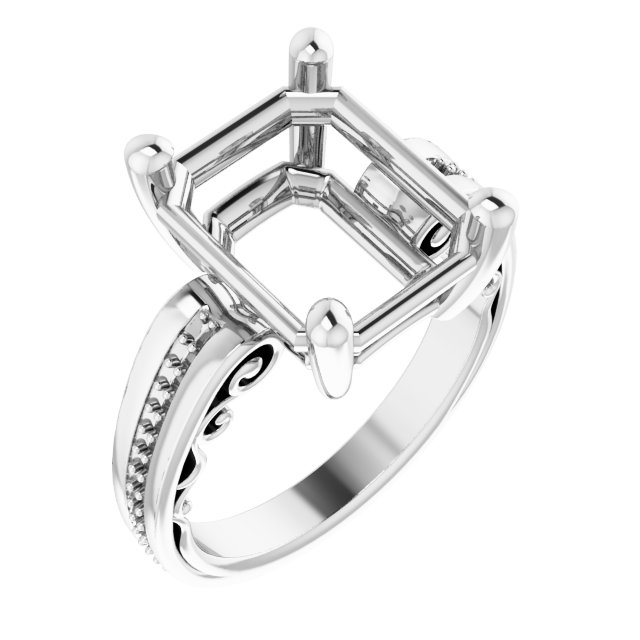 Accented Sculptural Engagement Ring