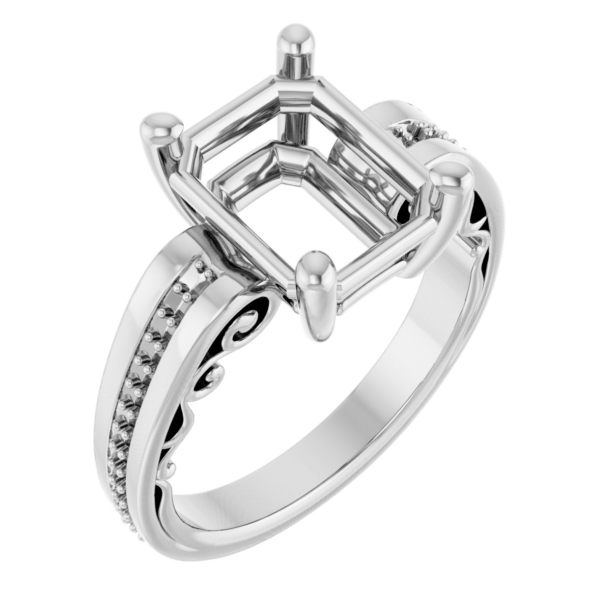 Accented Sculptural Engagement Ring