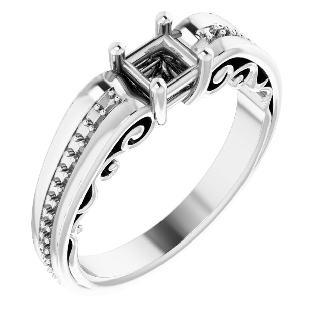 Accented Sculptural Engagement Ring