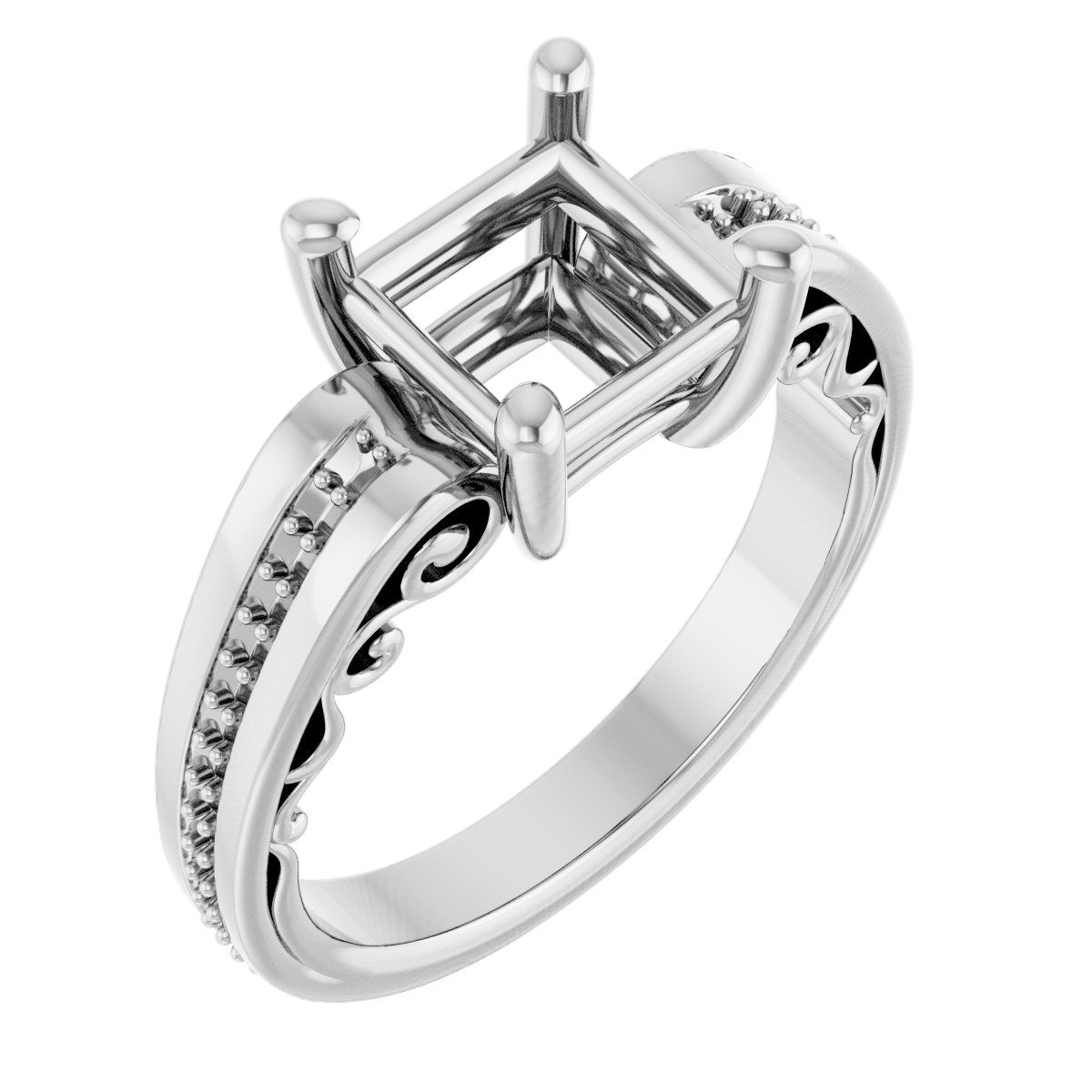Accented Sculptural Engagement Ring