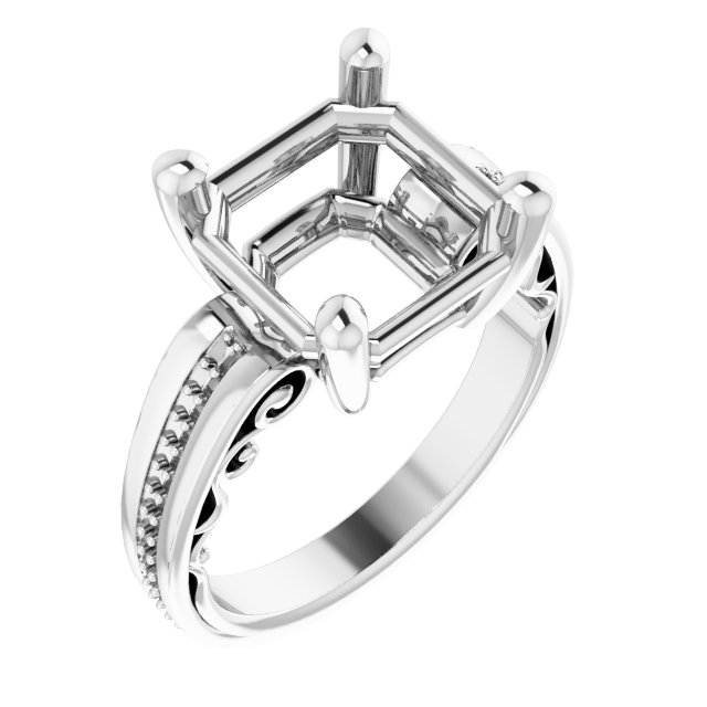 Accented Sculptural Engagement Ring