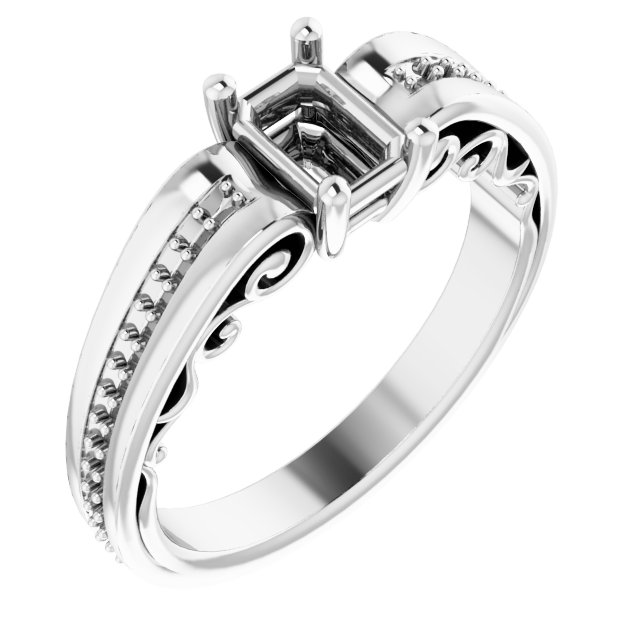 Accented Sculptural Engagement Ring