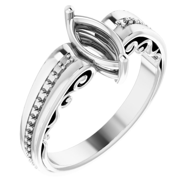Accented Sculptural Engagement Ring