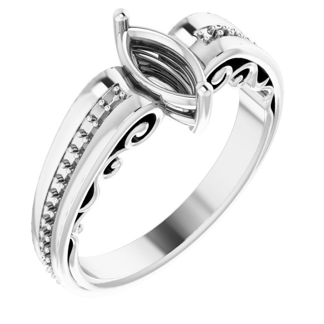 Accented Sculptural Engagement Ring