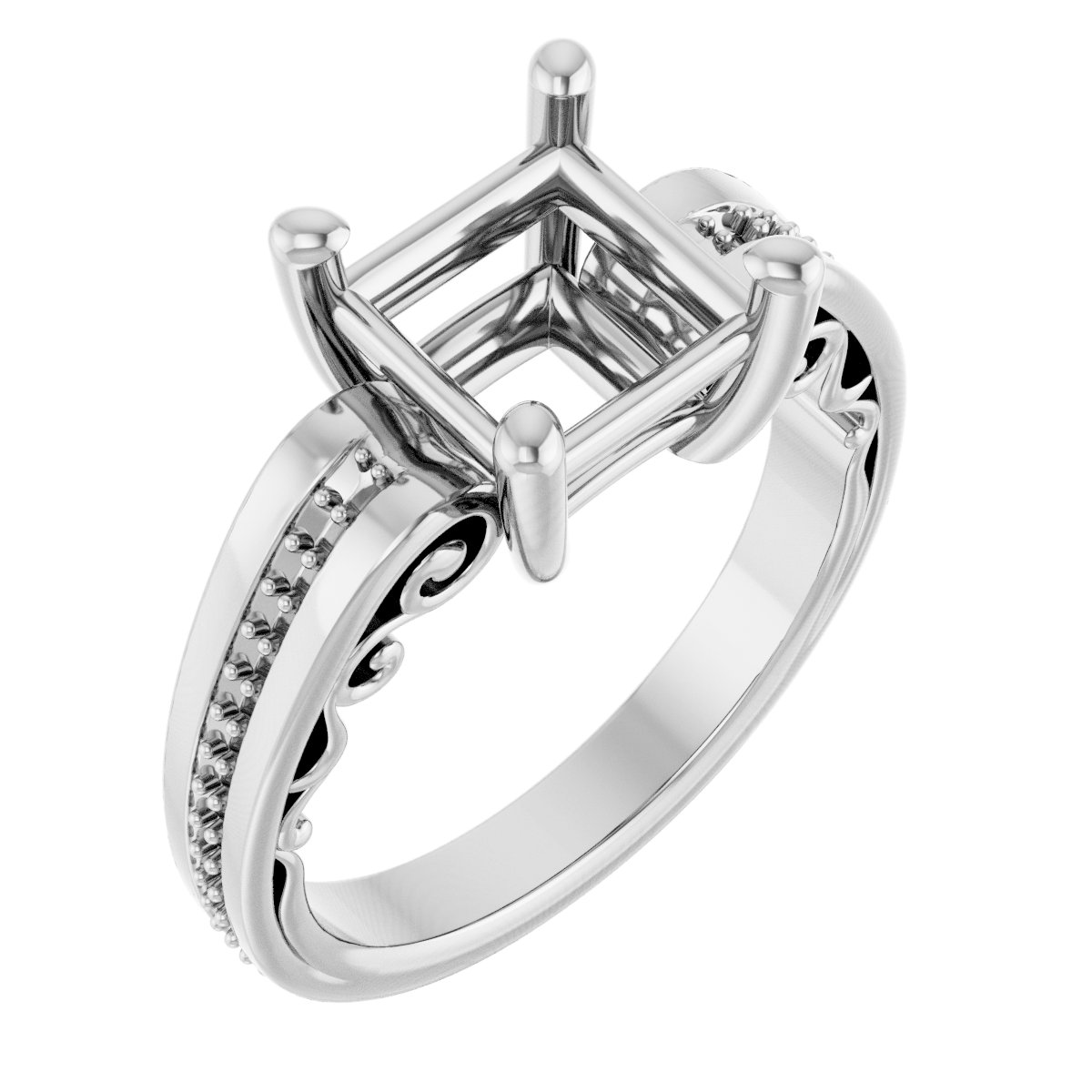 Accented Sculptural Engagement Ring