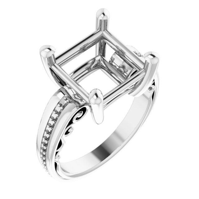 Accented Sculptural Engagement Ring