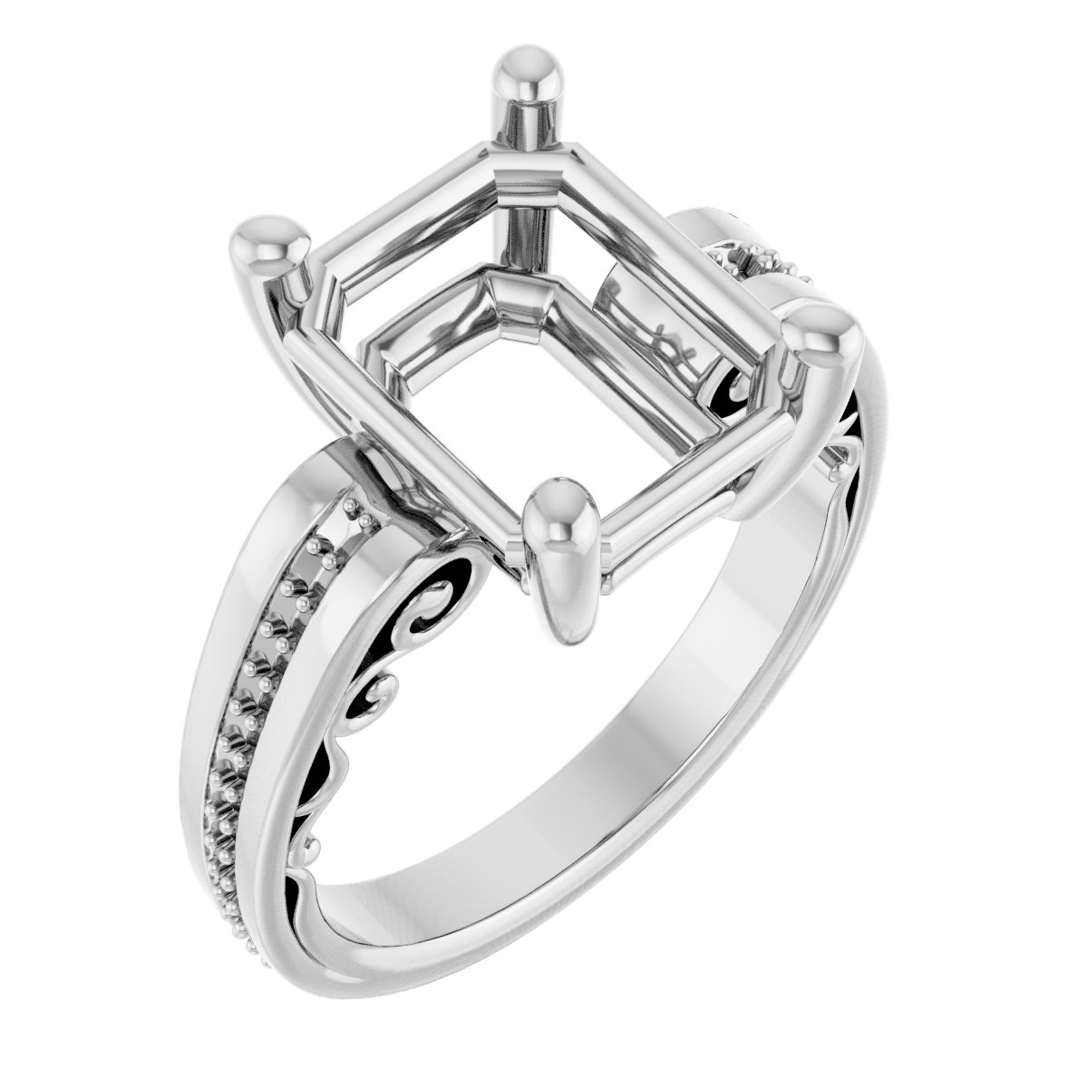 Accented Sculptural Engagement Ring