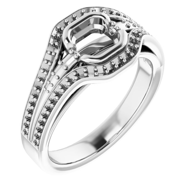 Bezel-Set Accented Engagement Ring