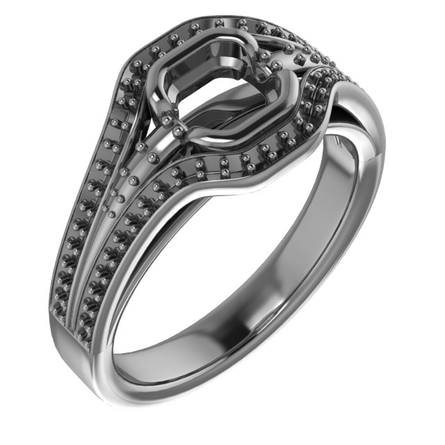 5 mm Square Engagement Ring Mounting