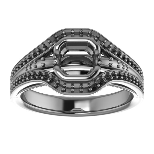 5 mm Square Engagement Ring Mounting view 3