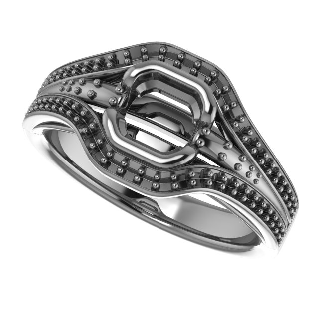 5 mm Square Engagement Ring Mounting view 5