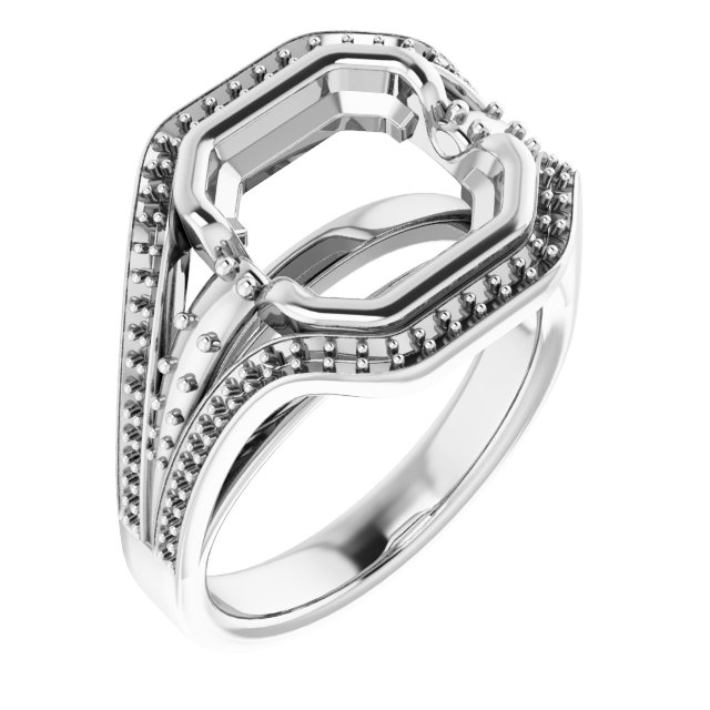 Bezel-Set Accented Engagement Ring