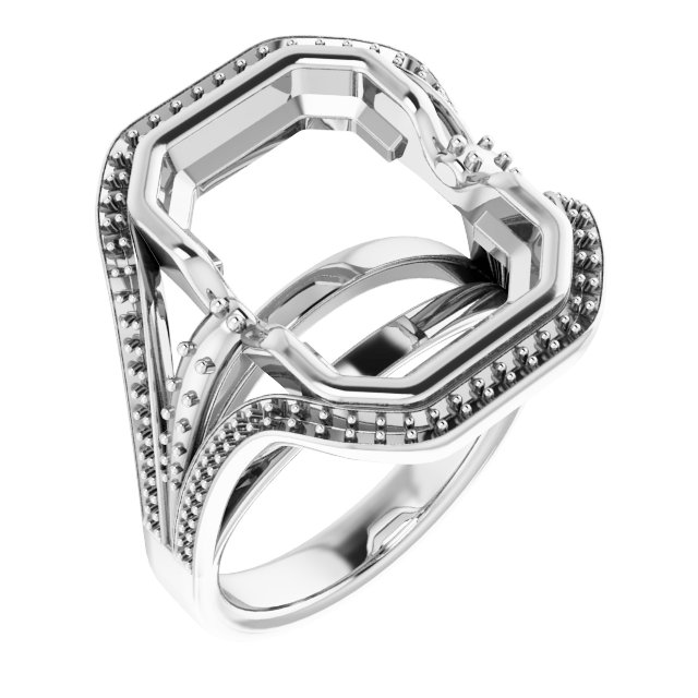 Bezel-Set Accented Engagement Ring