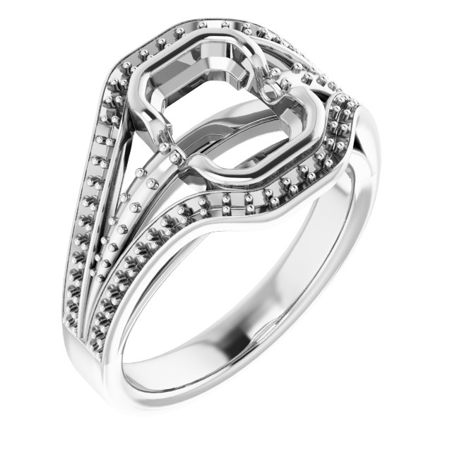 Bezel-Set Accented Engagement Ring