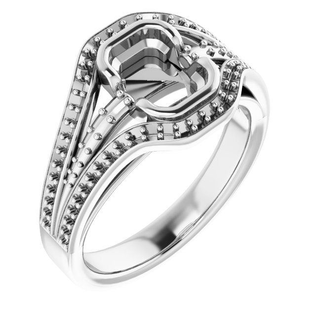 Bezel-Set Accented Engagement Ring