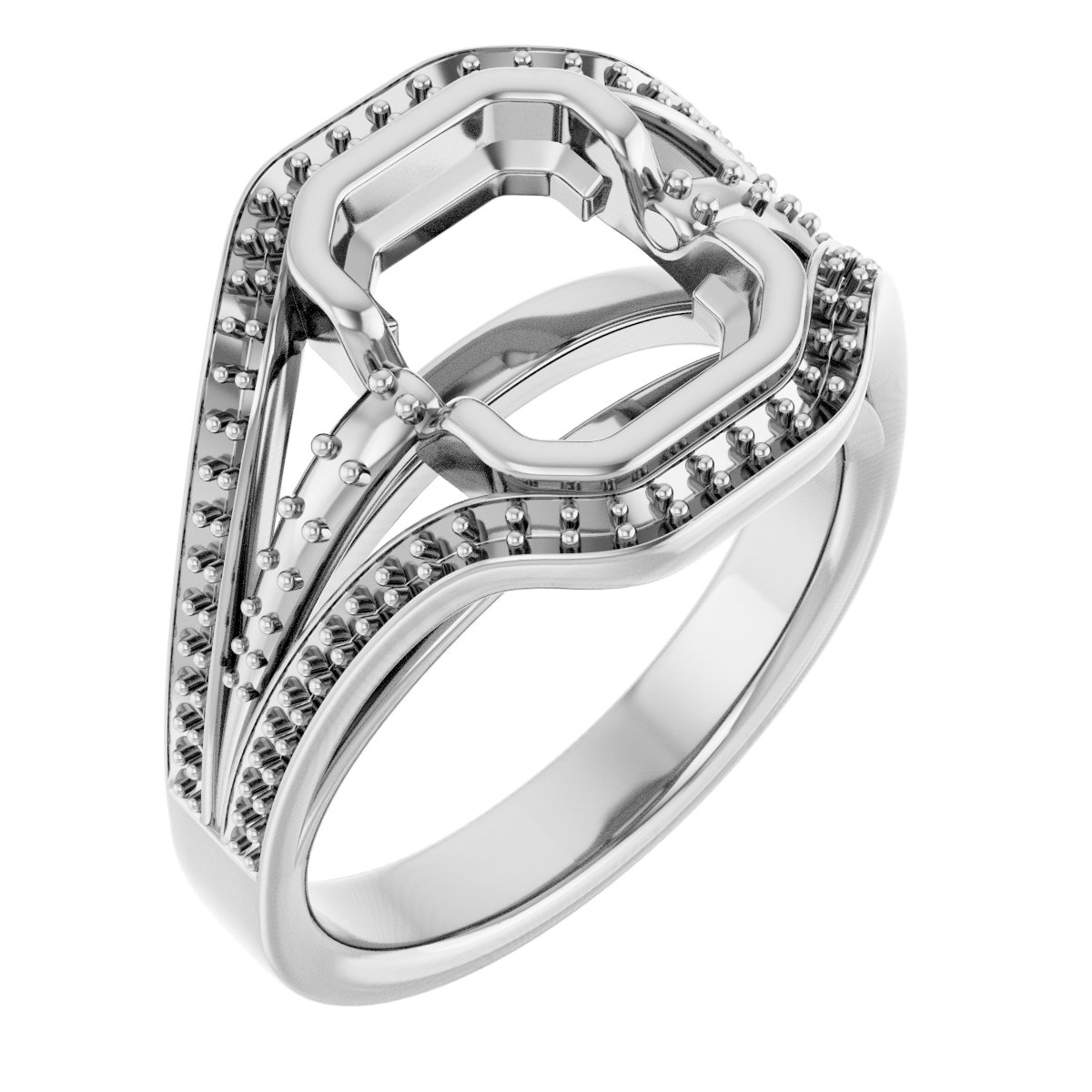 Bezel-Set Accented Engagement Ring