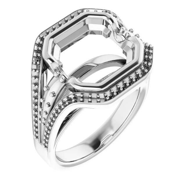 Bezel-Set Accented Engagement Ring