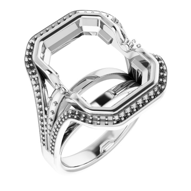 Bezel-Set Accented Engagement Ring