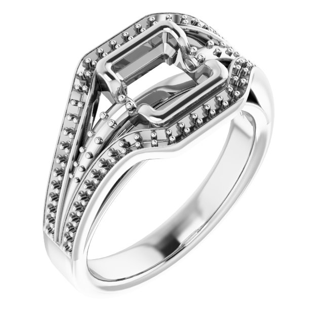 Bezel-Set Accented Engagement Ring