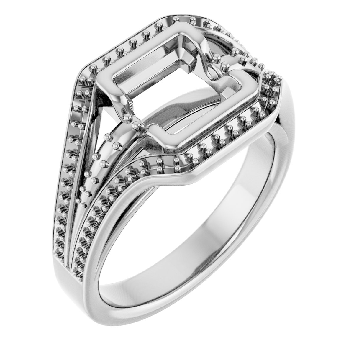 Bezel-Set Accented Engagement Ring