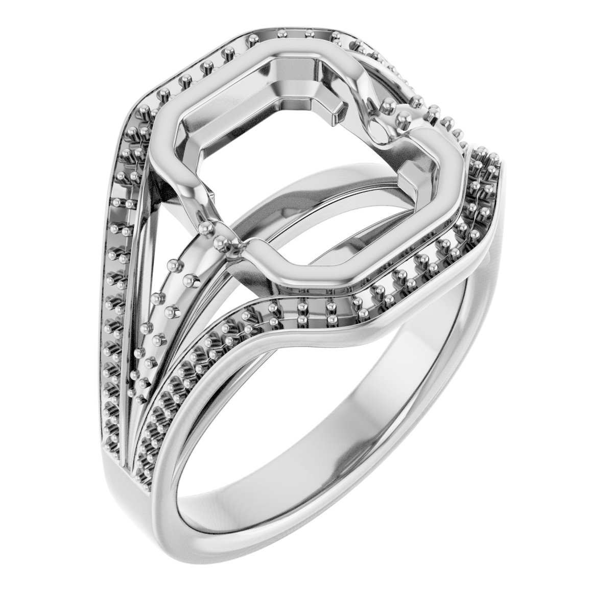 Bezel-Set Accented Engagement Ring
