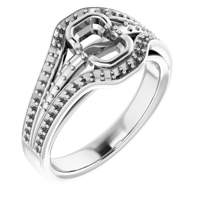 Bezel-Set Accented Engagement Ring