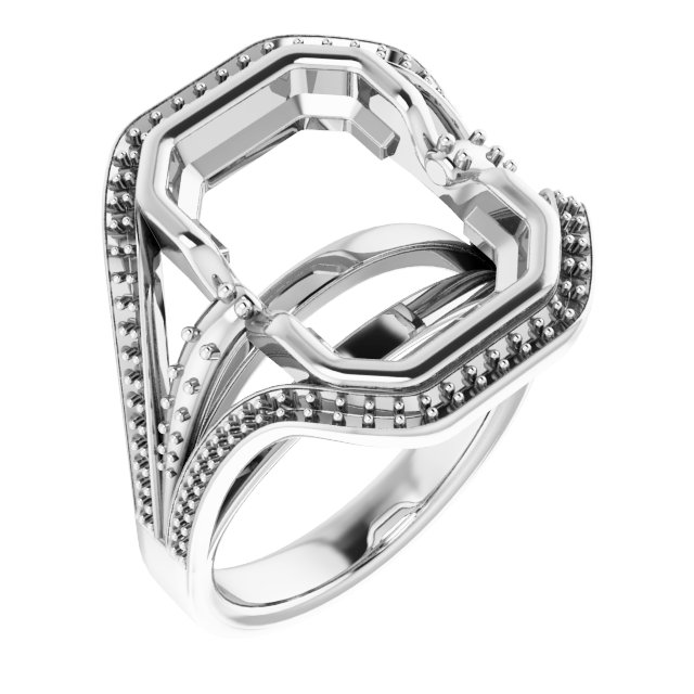 Bezel-Set Accented Engagement Ring