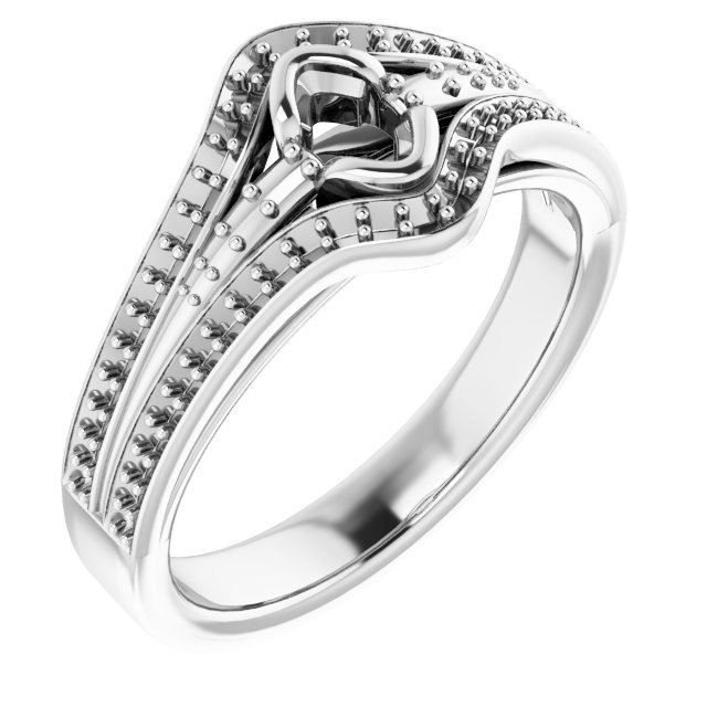 Bezel-Set Accented Engagement Ring