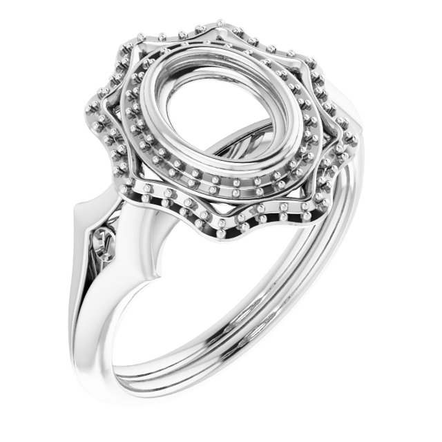 Bezel-Set Double Halo-Style Engagement Ring