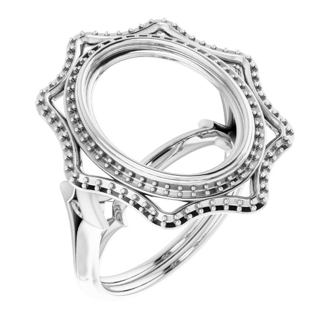 Bezel-Set Double Halo-Style Engagement Ring
