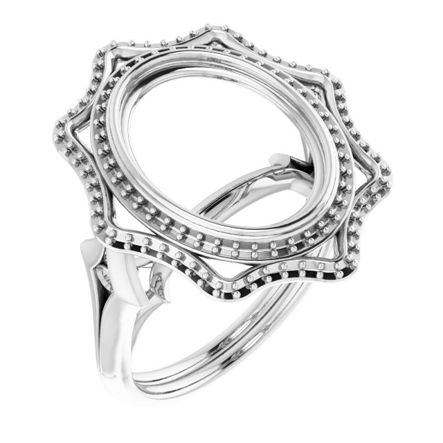 Bezel-Set Double Halo-Style Engagement Ring