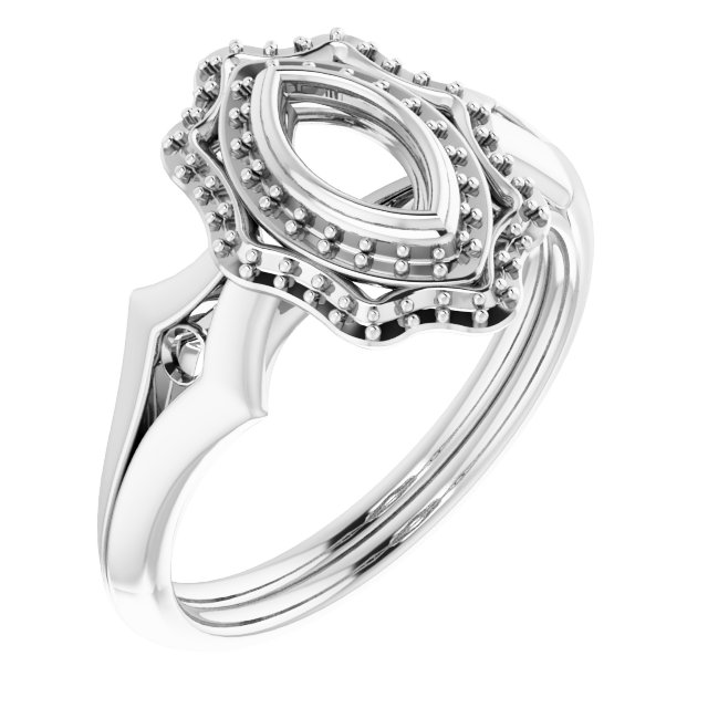 Bezel-Set Double Halo-Style Engagement Ring