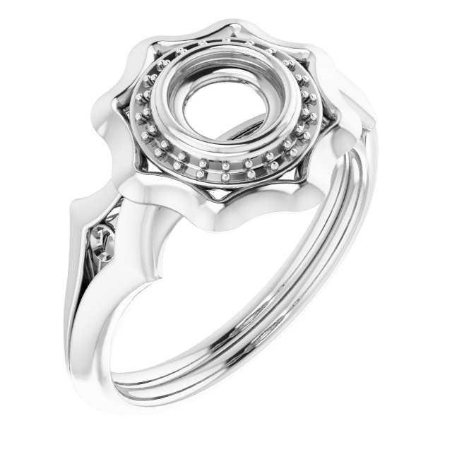 Bezel-Set Halo-Style Ring