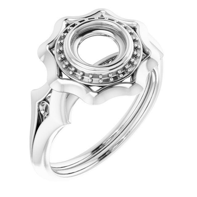 Bezel-Set Halo-Style Ring