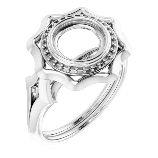Bezel-Set Halo-Style Ring