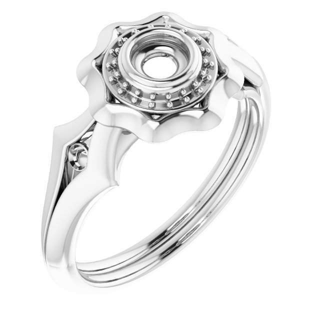 Bezel-Set Halo-Style Ring