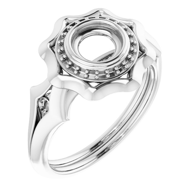 Bezel-Set Halo-Style Ring
