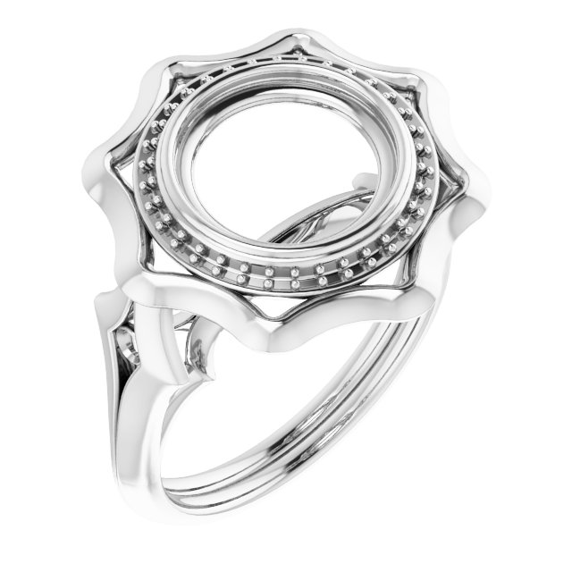 Bezel-Set Halo-Style Ring