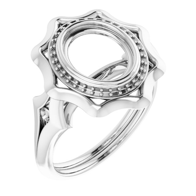 Bezel-Set Halo-Style Ring