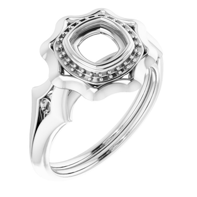 Bezel-Set Halo-Style Ring